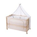 Postýlka na kolečkách s nebesy v přírodní barvě 60x120 cm Liebhabär – Roba