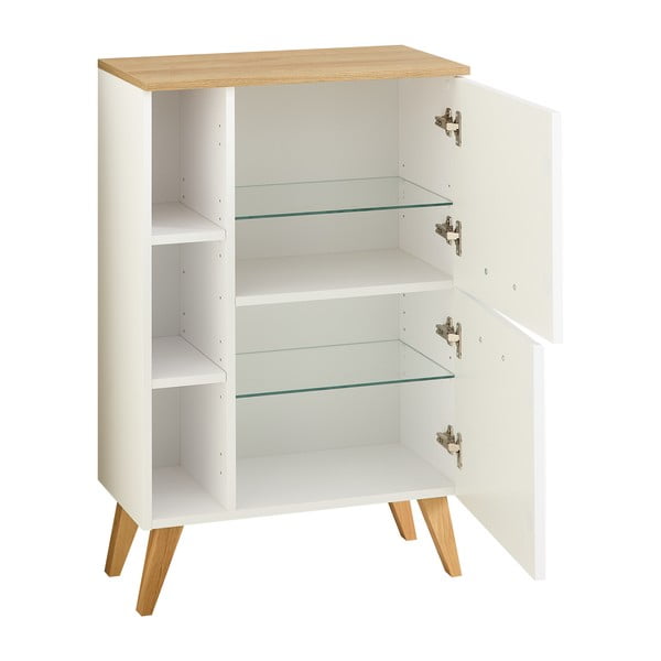 Bílá nízká/závěsná koupelnová skříňka 77x60 cm Quickset 383 – Pelipal-image-3