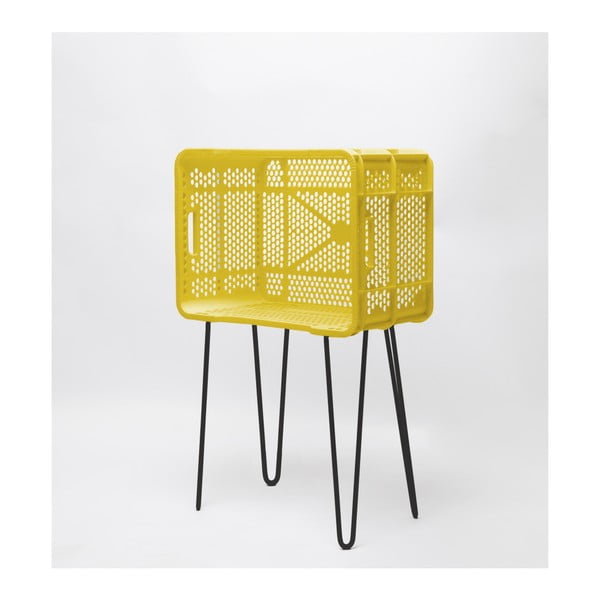 Žlutý odkládací stolek z recyklovaného plastu Really Nice Things Eco