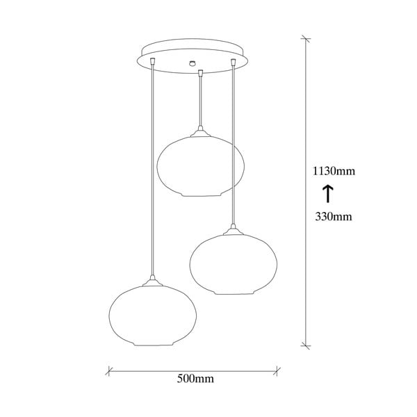 Závěsné svítidlo v okrově žluté a černé barvě se skleněným stínidlem ø 50 cm Camini – Opviq lights-image-4