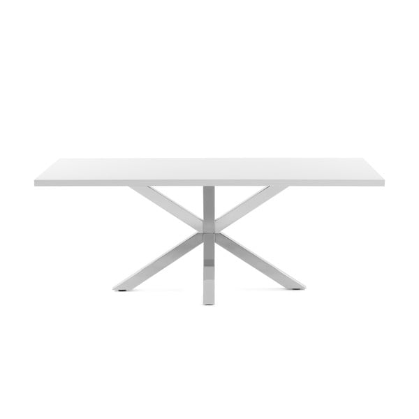 Bílý jídelní stůl s podnožím z nerezové oceli Kave Home Arya, 160 x 100 cm-image-3