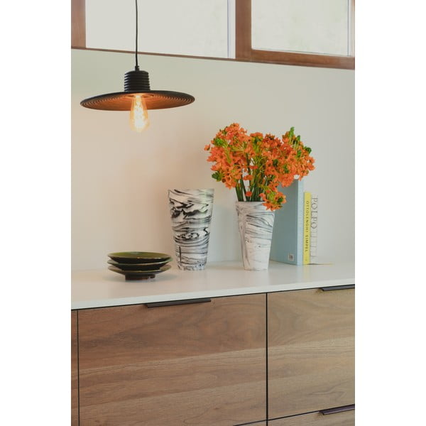 Černé stmívatelné závěsné svítidlo s ratanovým stínidlem ø 35 cm Balance – Zuiver-image-2