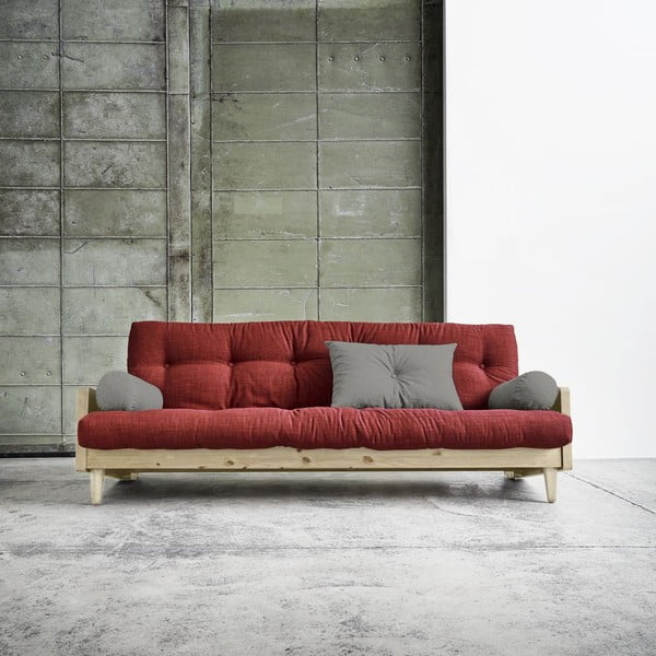 Rozkládací pohovka Karup Indie Natural/Passion Red/Granite Grey-image-1