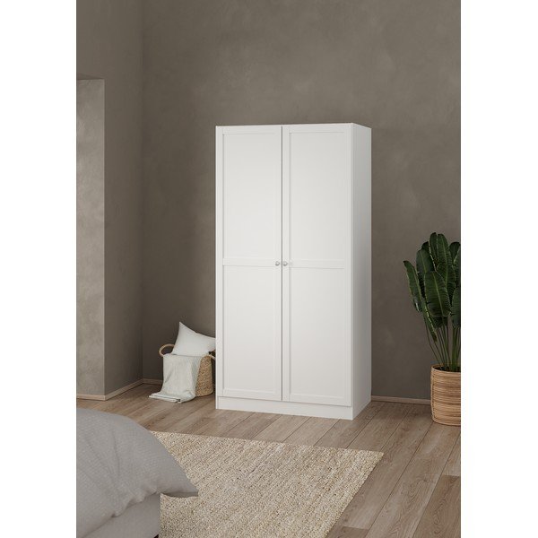 Bílá šatní skříň 99x200x62 cm Billund – Tvilum-image-1