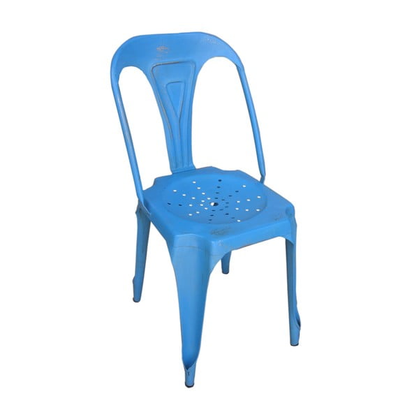 Kovová retro židle Sofian, modrá