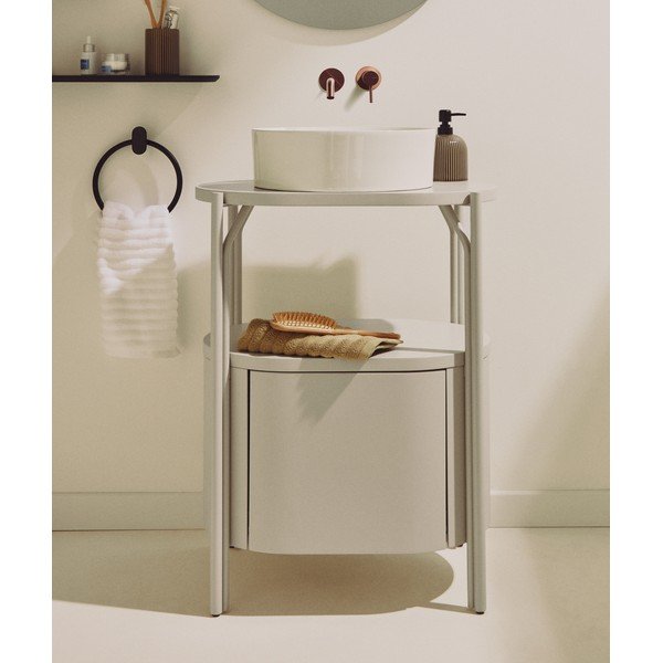 Bílé keramické kulaté umyvadlo ø 36 cm Ovara – Kave Home-image-1