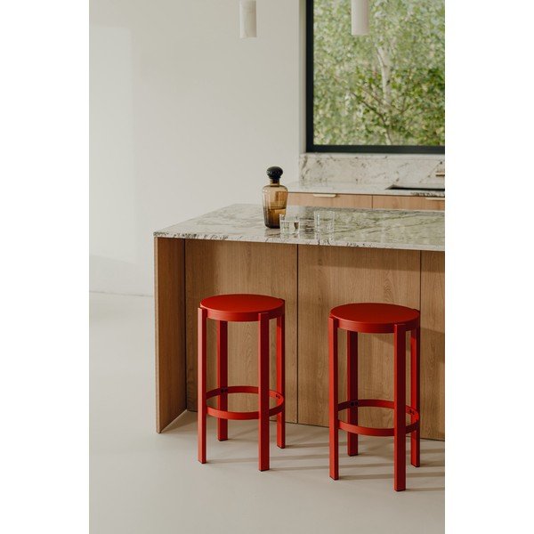 Červená ocelová barová stolička (výška sedáku 65 cm) Doon – noo.ma-image-3