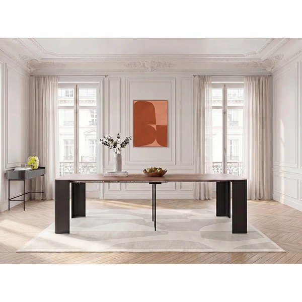 Černý/v přírodní barvě konzolový stolek 50x110 cm Albane – Bobochic Paris-image-1