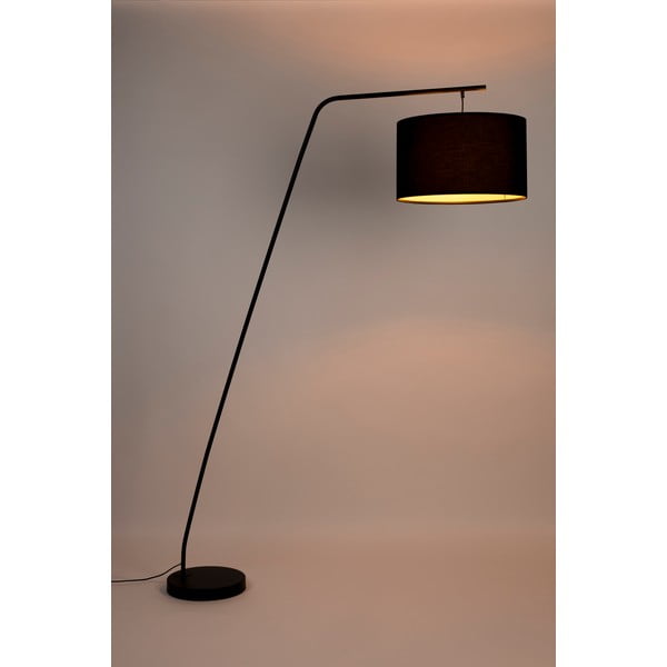 Černá stojací lampa s textilním stínidlem (výška 220 cm) Martine – White Label-image-1
