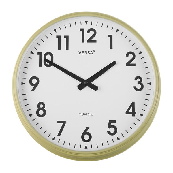 Nástěnné vanilkově žluté kuchyňské hodiny Versa, ⌀ 37 cm