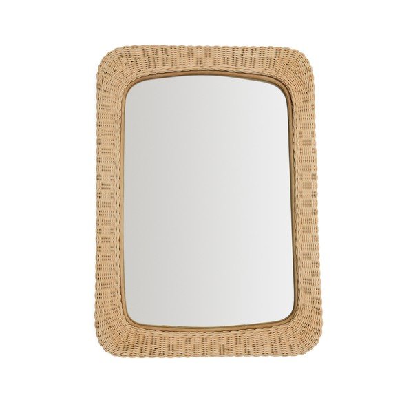 Nástěnné zrcadlo s ratanovým rámem 58x79 cm Zilna – Kave Home-image-3