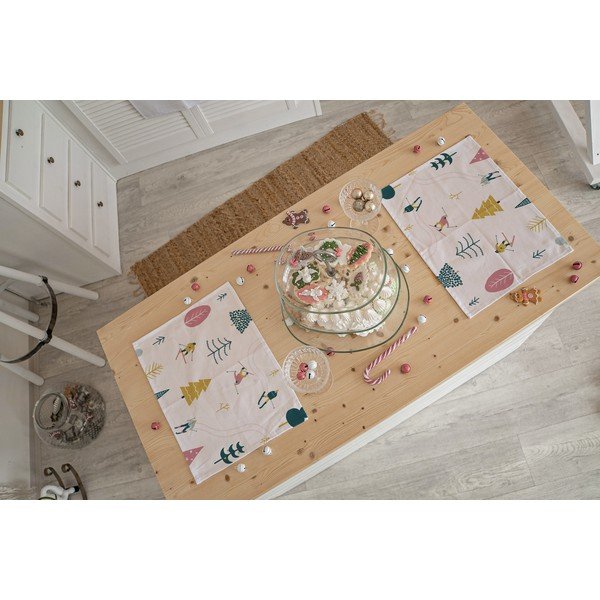 Vánoční látkové prostírání v sadě 2 ks 45x35 cm Skiing - Butter Kings-image-1
