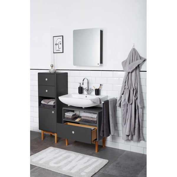 Antracitová vysoká závěsná koupelnová skříňka 40x100 cm Color Bath – Tom Tailor-image-4