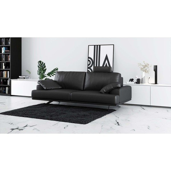 Tmavě šedá kožená pohovka 220 cm Prado – MESONICA-image-1