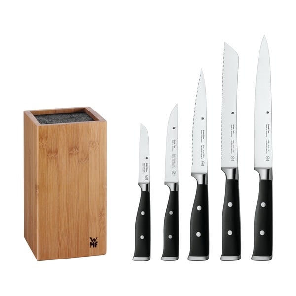 Sada 5 nožů ze speciálně kované nerezové oceli a kuchyňského bloku WMF Grand Class