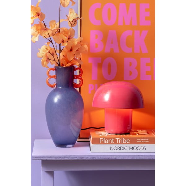 Růžová stolní lampa s kovovým stínidlem (výška 20 cm) Fat Mushroom – Leitmotiv-image-1