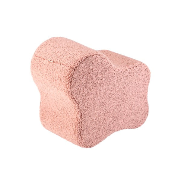 Růžový dětský puf z textilie bouclé Cloud – Wigiwama-image-2