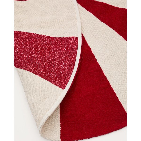 Červený/bílý dětský koberec s příměsí bavlny ø100 cm Wirla – Kave Home-image-4