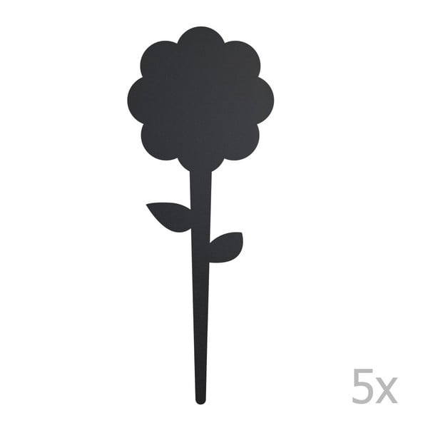 Set 5 tabulových štítků a křídového popisovače Securit® Silhouette Flower