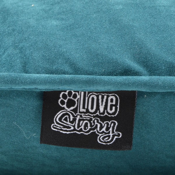Pelíšek pro psa v petrolejové barvě 52x69 cm – Love Story-image-2