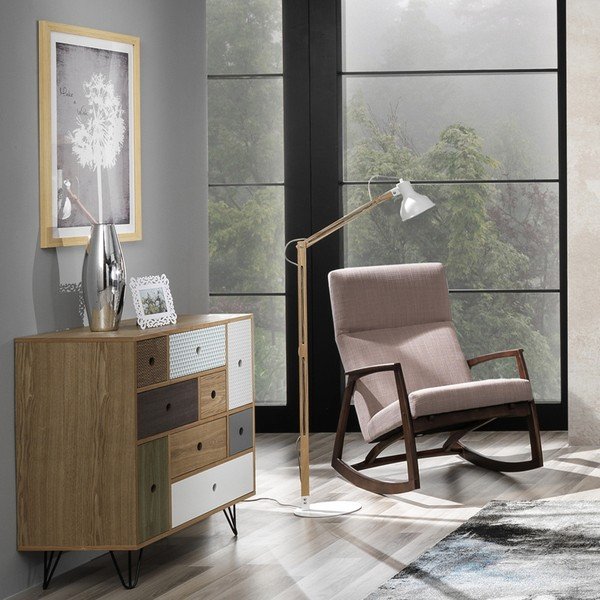 Stojací lampa s bílým stínidlem Tomasucci Dory-image-3