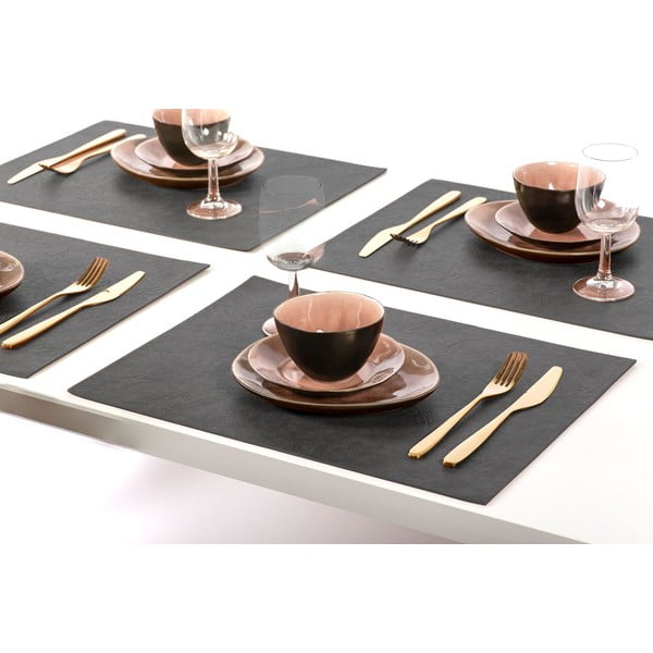 Černé prostírání z imitace kůže ZicZac Troja Rectangle, 33 x 45 cm-image-1