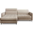 Béžová žinylková rozkládací/s úložným prostorem rohová pohovka (levý roh/s lenoškou) Gomsi – ELTAP