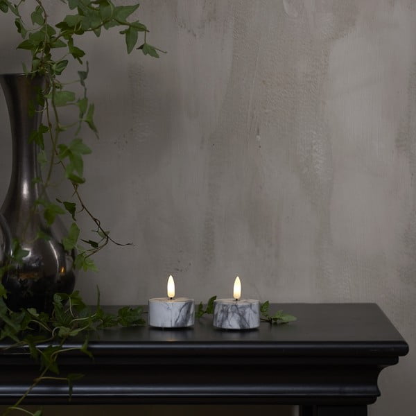 LED svíčky v sadě 2 ks (výška 6 cm) Flamme Marble – Star Trading-image-1