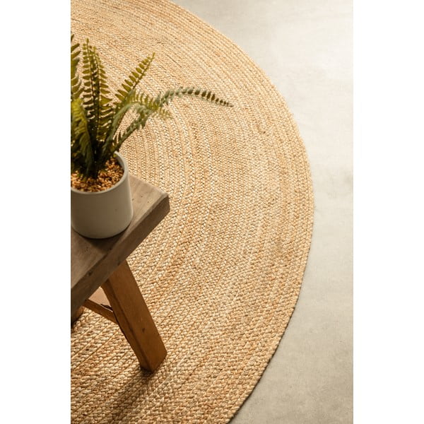 Oboustranný jutový kulatý koberec v přírodní barvě ø 200 cm Braided – Hanse Home-image-4