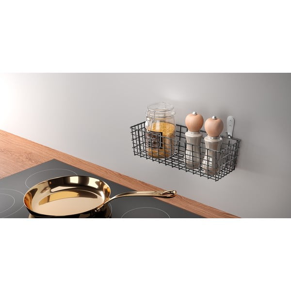 Černý nástěnný kuchyňský košík Metaltex Koala Lava-image-1