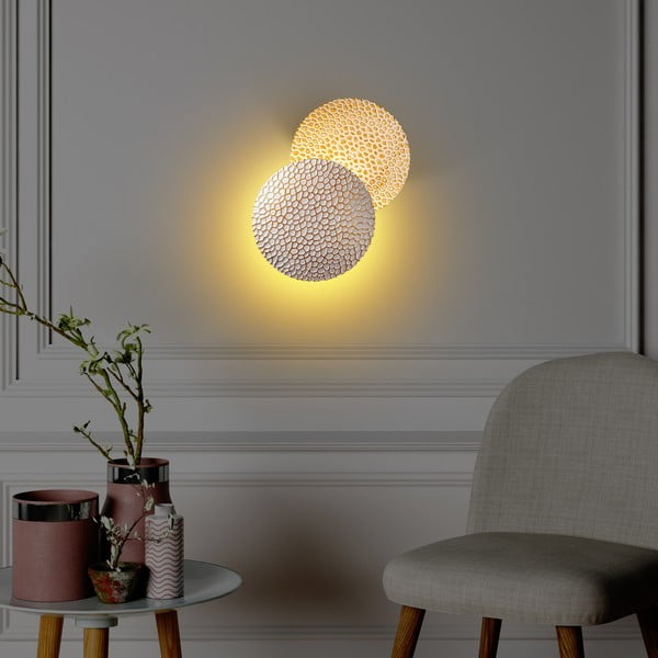 LED nástěnné svítidlo v bílé a zlaté barvě ø 21 cm Yosma – Opviq lights-image-1