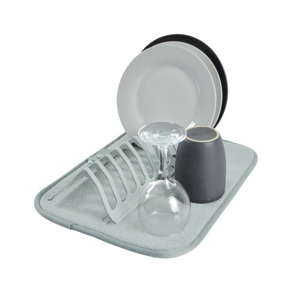 Světle modrá plastová odkapávací podložka na nádobí 36x28 cm – Homéa-image-1