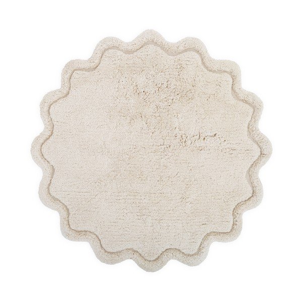 Krémový pratelný ručně tkaný bavlněný kulatý koberec ø 110 cm Sweet April Ecru – Nattiot