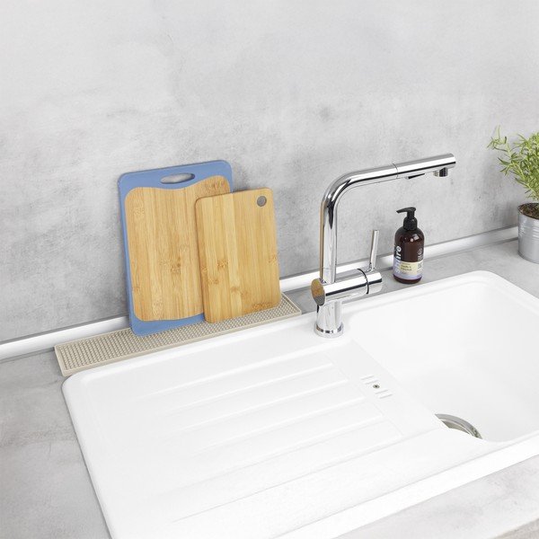 Béžová plastová odkapávací podložka na nádobí 42x8 cm Slim – Wenko-image-1