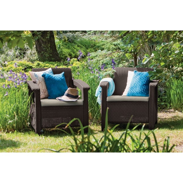 Hnědé zahradní křeslo Corfu – Keter-image-1