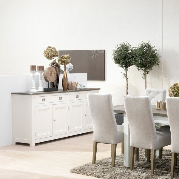 Čtyřdveřová bílá komoda se 2 zásuvkami Canett Skagen Sideboard-image-2