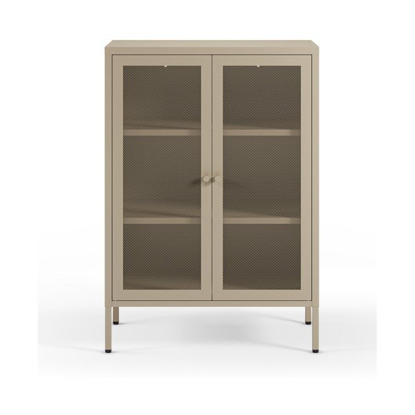 Krémová kovová skříňka 70x100x40 cm Fayna – Marckeric