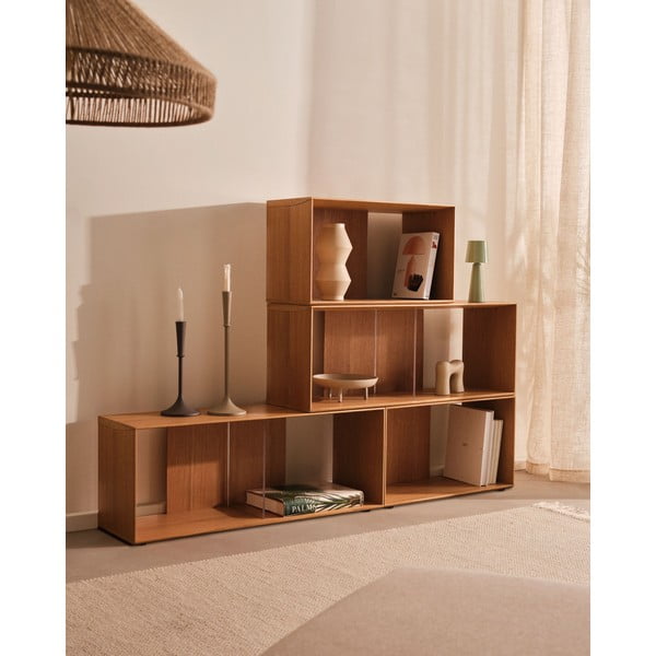 Modulární policový systém v dekoru dubu v přírodní barvě 2 ks 101x76 cm Litto – Kave Home-image-4