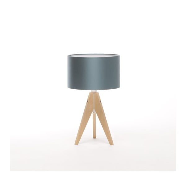 Modrá stolní lampa 4room Artist, bříza, Ø 25 cm