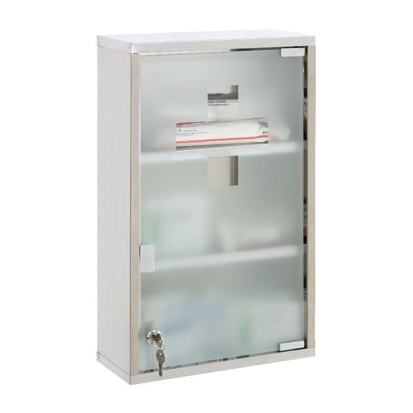 Plastová závěsná skříňka na léky ve stříbrné barvě 30x51 cm – Premier Housewares-image-2