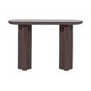 Tmavě hnědý lesklý konzolový stolek 35x120 cm Evara – WOOOD