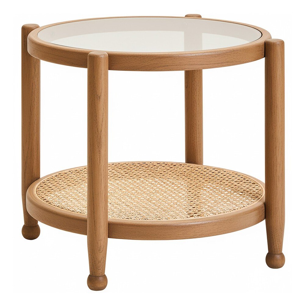 Kulatý odkládací stolek se skleněnou deskou ø 57 cm Cebu – Premier Housewares