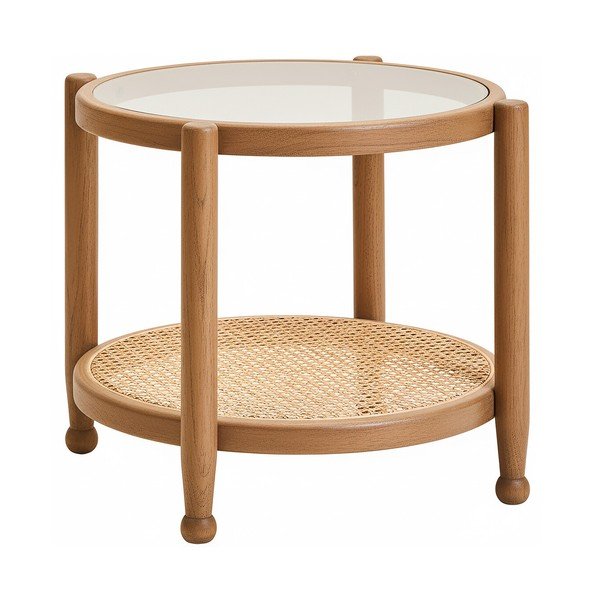 Kulatý odkládací stolek se skleněnou deskou ø 57 cm Cebu – Premier Housewares