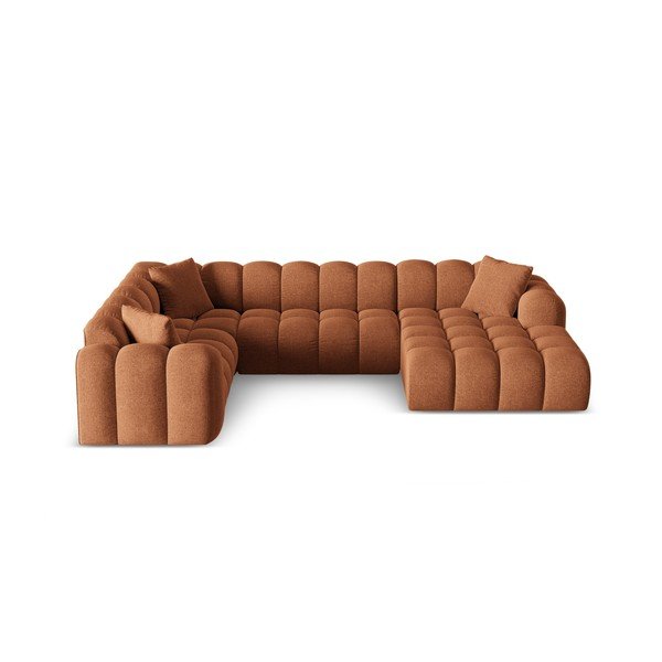 Žinylková rohová pohovka v terakotové barvě (levý roh/do "U") Treno – Cosmopolitan Design