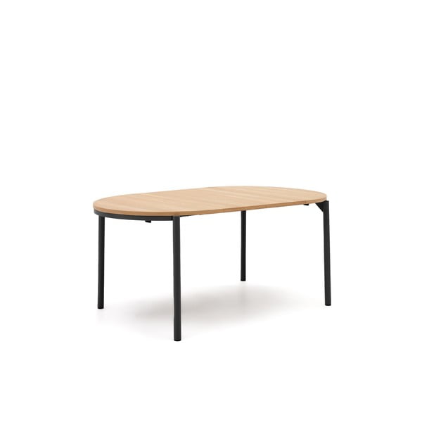 Kulatý rozkládací jídelní stůl s deskou v dubovém dekoru v přírodní barvě ø 90 cm Montuiri – Kave Home-image-2