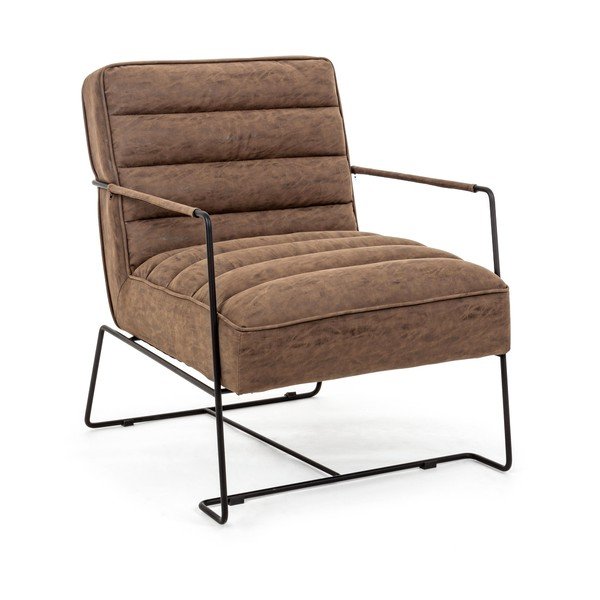 Hnědé křeslo z imitace kůže Brianna – Bizzotto