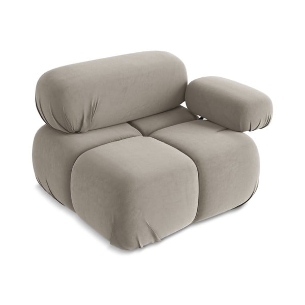 Béžový sametový modul pohovky (pravý roh) Lokua – Makamii-image-3