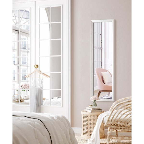 Nástěnné orámované zrcadlo v dekoru bílého dřeva Styler Paris, 47 x 147 cm-image-1