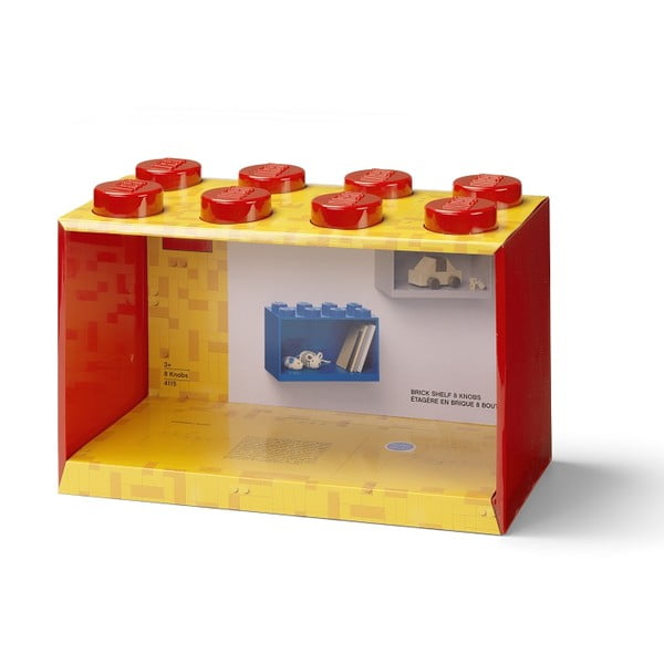 Dětská červená nástěnná police LEGO® Brick 8-image-1