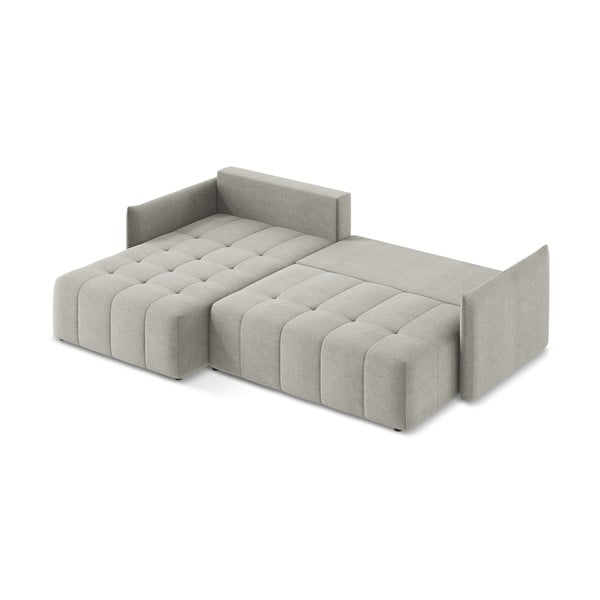 Světle šedá rozkládací/s úložným prostorem rohová pohovka (levý roh/s lenoškou) Moku – Makamii-image-4